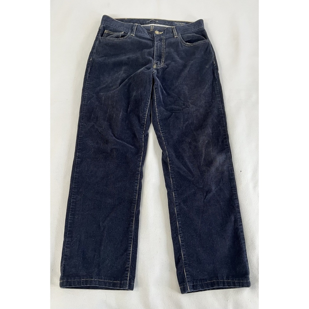 Scott Barber Mens Blue Corduroy Italy Made Straight‎ Pants 34x27